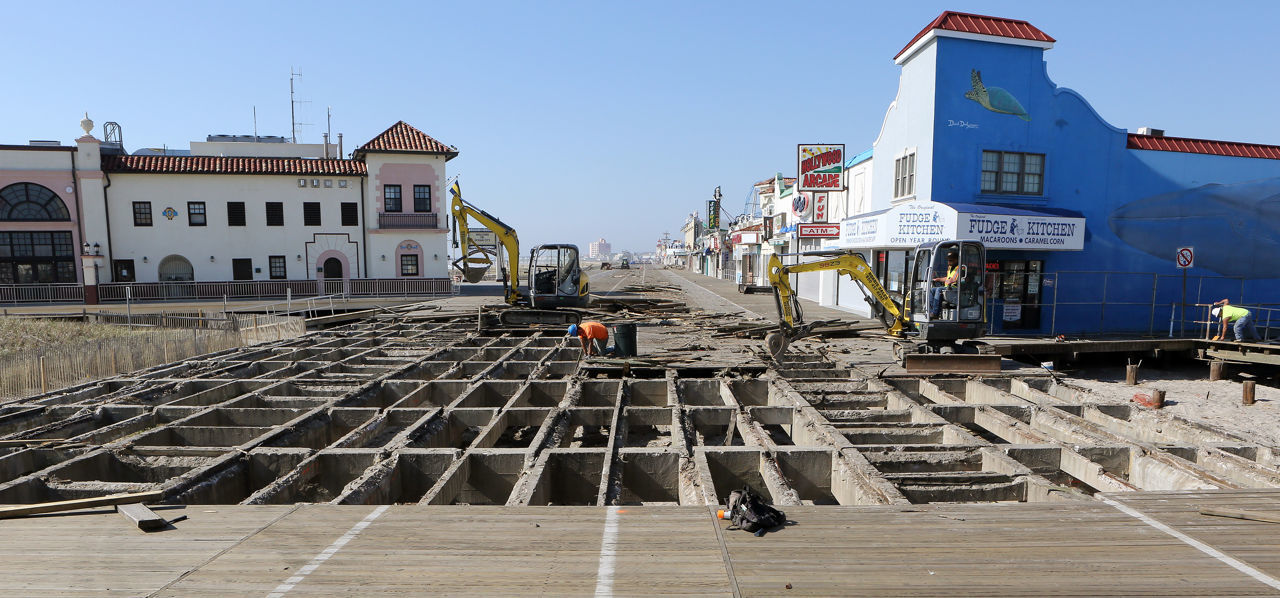Ocean City Boardwalk Work